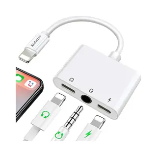 Xtabarya 3 In 1 Opladen Audio Adapter Hoofdtelefoon Splitter | Geschikt Voor Dual Lightning + 3.5Mm Jack Kabel Fast Charger