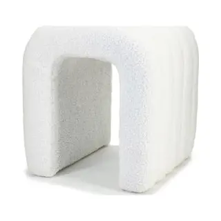 Giga Meubel Pouf Sera - Beige - Bouclé - 41x38x45cm