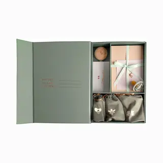 Pure Moms - Groene Luxe Memory Box - Baby Herinneringsdoos - Kraamcadeau - Babyshower Babycadeau - Voor Eerste Babyjaren - Houten Tanden Doosje - Zeer