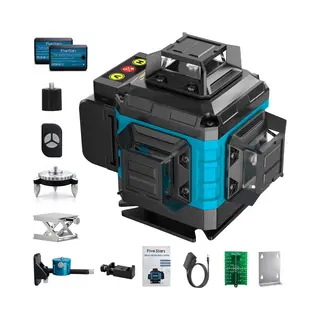Five Stars® Kruislijnlaser - 4 Tot 16 Lijnen - 4D Professionele Bouwlaser - Zelfnivellerend - 360 Graden - Groene Laser Waterpas - Lijnlaser
