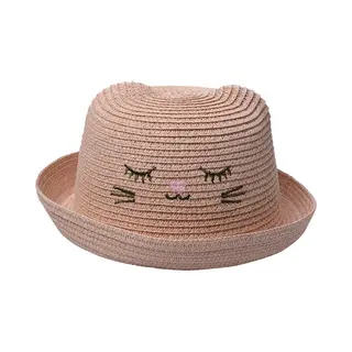 Clayre & Eef Hoed Kind Roze Papierstro Kat