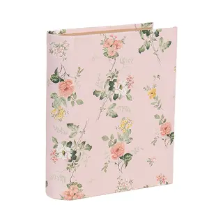 Clayre & Eef Opbergdoos Boeken 17x14x5 Cm Roze Karton Bloemen