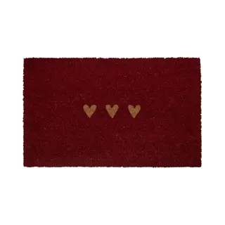 Clayre & Eef Deurmat 75x45x1 Cm Rood Kokos Hart