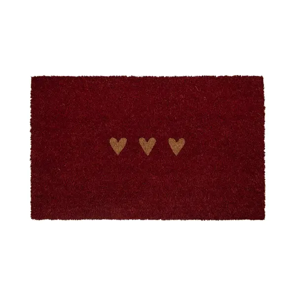 Clayre & Eef Deurmat 75x45x1 Cm Rood Kokos Hart thumbnail