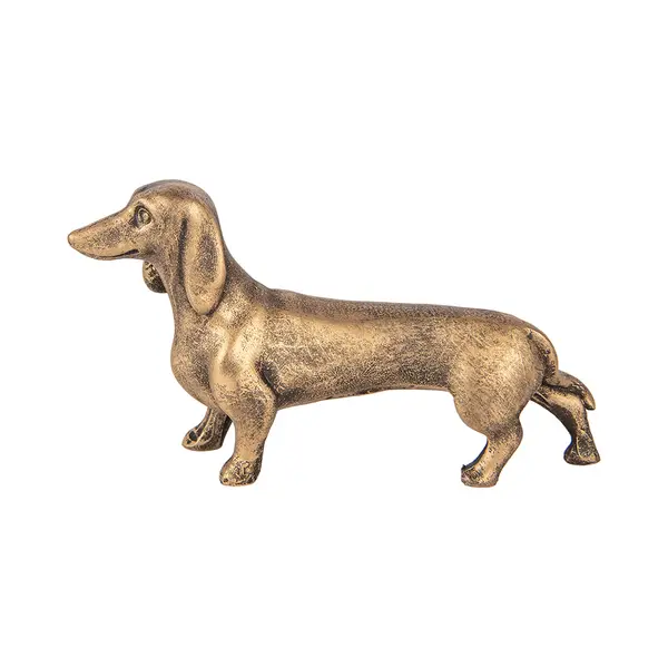 Clayre & Eef Decoratie Beeld Hond 14x4x8 Cm Bruin Kunststof thumbnail