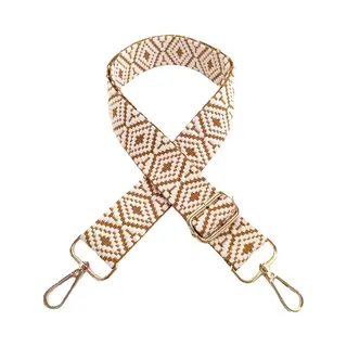 Bag Strap / Tas Riem Boho | Oker/Creme | 130 Cm X 3, 8 Cm | Tashengsel / Schouderriem | Fashion Favorite