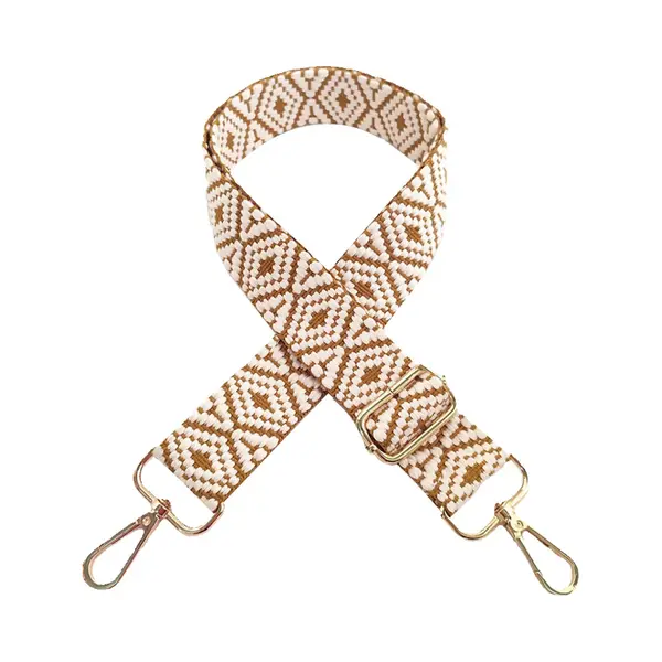 Bag Strap / Tas Riem Boho | Oker/Creme | 130 Cm X 3, 8 Cm | Tashengsel / Schouderriem | Fashion Favorite thumbnail