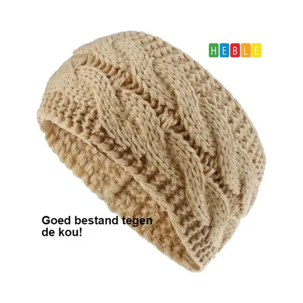 Heble® - Gebreide Oorwarmers Voor Dames - Hoofdband - Camel Bruin thumbnail