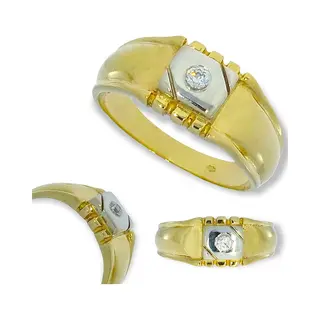 Star juwelier Gouden Zegelring Zirkonia 14 Karaats