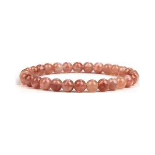 Bixorp Gems Zonnesteen Edelsteen Armband 6mm - Sunstone - Edelstenen Kralenarmband - Spiritueel Cadeau - 18cm