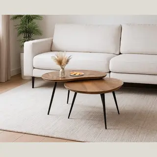 MySons Salontafel Erfurt Organisch Set Van 2 Mangohout - Naturel