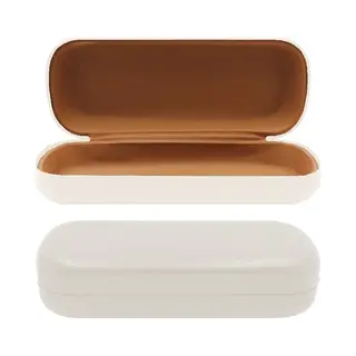 Brillenkoker Hard Case - Brillendoos - Brillenhoes - Brillenetui - Kunstleer - Beige