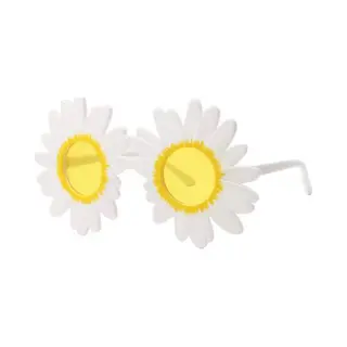 Feestbril Bloem - Tropical - Festival Bril - Rave Bril - Glasses - Wit/geel