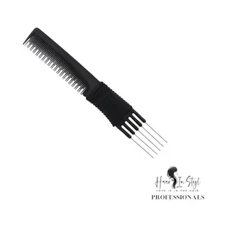 Haar In Stijl® | Kam 06979 | Carbon Antistatische 5 Punt Haak En Toupeer Kam | Kapperskam Styling Tools | Hair Beauty Salon Essentials
