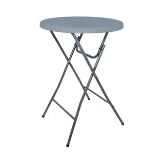 Brasq Statafel Grijs - ø80 X 110 Cm - Staantafel - Partytafel - Bartafel - Voor Binnen En Buiten - Vouwtafel - Inklapbaar - Kunststof En Metaal