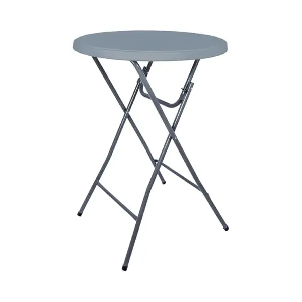 Brasq Statafel Grijs - ø80 X 110 Cm - Staantafel - Partytafel - Bartafel - Voor Binnen En Buiten - Vouwtafel - Inklapbaar - Kunststof En Metaal thumbnail