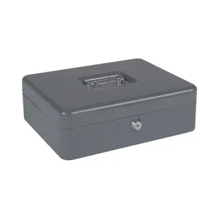 Brasq Spardose - Geldschrank Mit Schlüssel - Geldschrank Mit 5 Fächern Münzsortierer - Stahl - 30x24x9 Cm Grau
