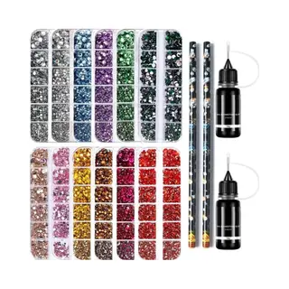 Goodbitz® - Strass - 16 Pièces - Pierres Strass - Strass - Strass - Strass - Strass - Diamants Strass - Strass Décoratifs - Ongles En Strass -