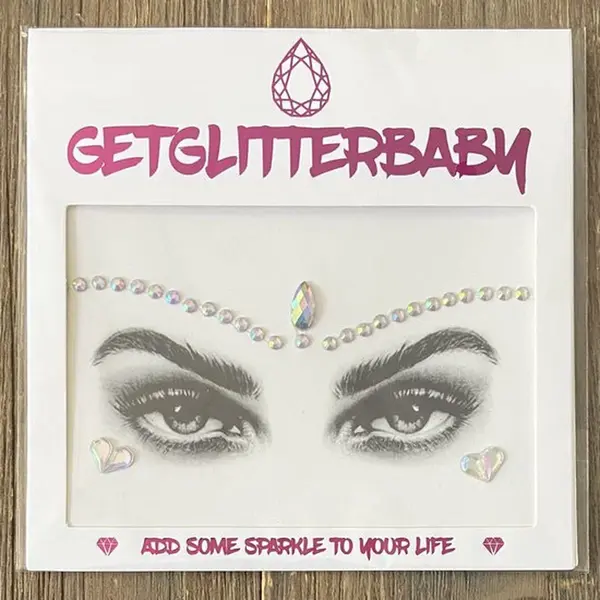 GetGlitterBaby® - Glitter Face Jewels / Festival Glitters / Strass Glitter Steentjes / Plak Diamantjes Voor Gezicht / Rhinestones - Zilver / Diamond thumbnail