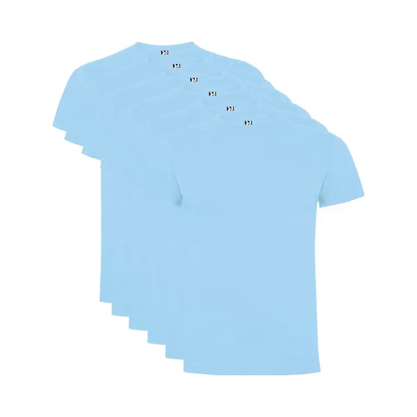6 Pack Roly Dogo Premium Heren T-Shirt 100% Katoen Ronde Hals Licht Blauw, Maat L thumbnail