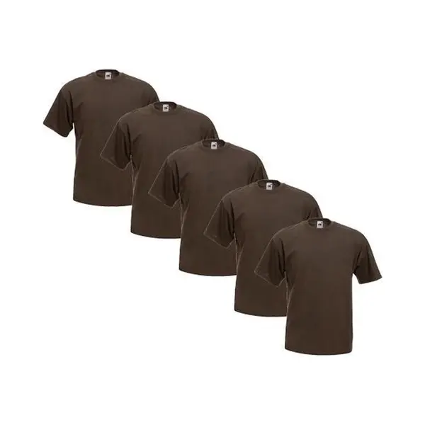 Fruit Of The Loom - 5 Stuks Valueweight T-shirts Ronde Hals - Chocolate - L thumbnail