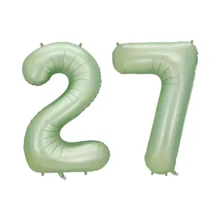 Q2P Cijfer Ballonnen Ballon Cijfer 27 Verjaardag Versiering Feest Helium Ballonnen Cijferballon Folieballon Groen Xl Formaat