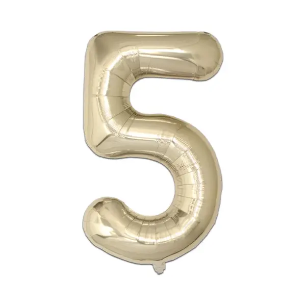 Q2P - Ballon - Cijfer - 5 Jaar - Verjaardag - Feest - Versiering - Helium - Ballonnen - Feestartikelen - Decoratie - Goud thumbnail