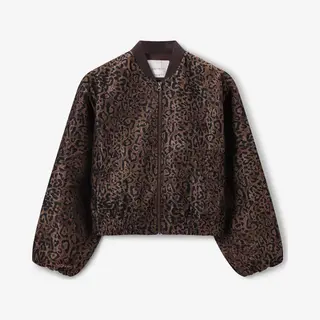 Sissy-Boy Donkerbruin Bomber Jack Met Leopard Print