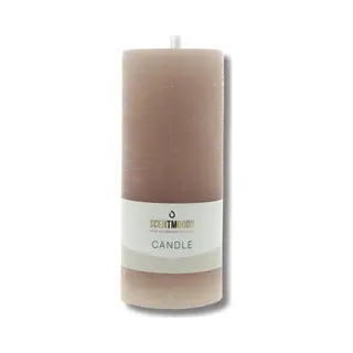 Scentmoods Rustieke Kaars - Stompkaars - Dinerkaars -Taupe - 6, 3x15cm - 45 Uur