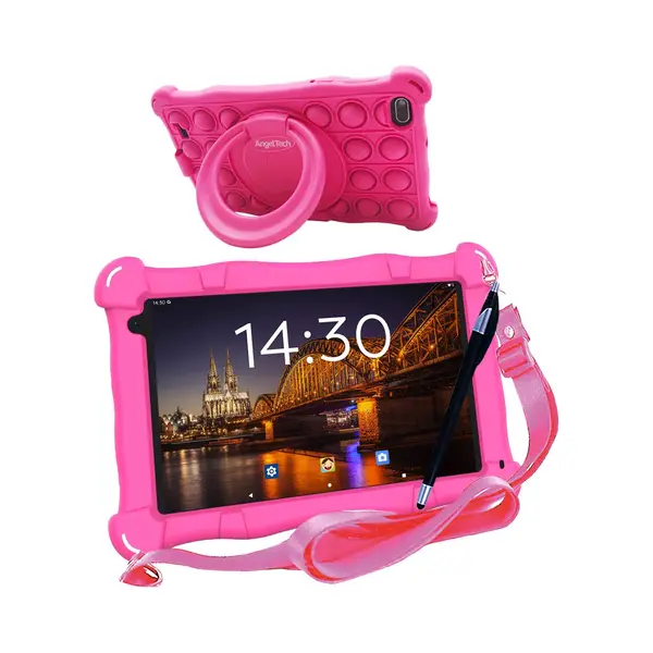 AngelTech Kindertablet Slim – 3+5GB Ram – Android 15 - 32+64GB – 100%Kidsproof - Vanaf 3 Jaar – 7 Inch - Ouderlijk Toezicht – Roze thumbnail