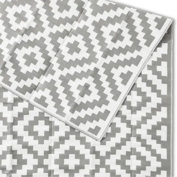 Goliving - Outdoor-Teppich Summer Diamond - Reversibel - Inkl. Tragetasche - 183 X 290 Cm - Grau/Weiß thumbnail