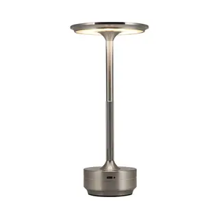 Goliving Tafellamp Oplaadbaar – Draadloos En Dimbaar – Moderne Touch Lamp – Nachtlamp Slaapkamer – Spatwaterbestendig – 27 Cm – Zilver