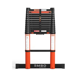 Rmbo Professionele Telescopische Ladder - Telescoopladder - 3, 80m Lang, Compact En Draagbaar Met Soft Closing Systeem, Geschikt Voor Particulier En