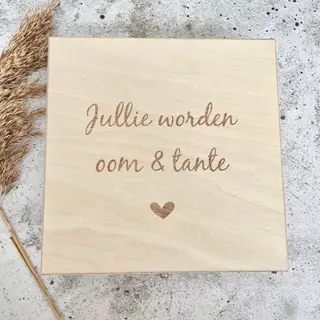 Bewaarkist | Jullie Worden Oom En Tante | Zwangerschapsaankondiging | Fien & Feau