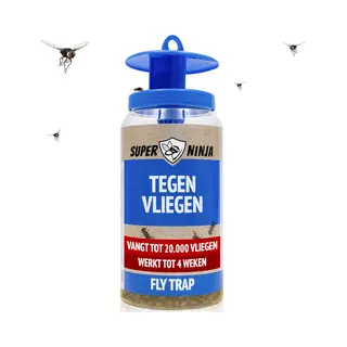 Super Ninja Vliegenval - Vliegenvanger Voor Buiten - Zeer Effectieve Vliegenval Met Ecologische Lokstof - Milieuvriendelijk & Gemakkelijk Te Gebruiken