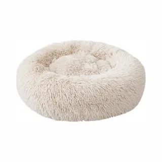 Donut Hondenmand - Kattenmand - Maat M - 60cm (ligvlak Van 45cm) - Beige - Fluffy En Wasbaar