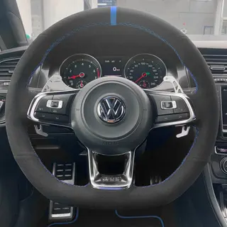 JDtuning® | Premium Alcantara Stuurhoes | Geschikt Voor Golf 7 Dsg Gti R Scirocco Passat Volkswagen – Blauw