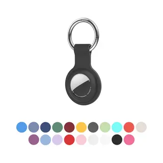 Juall Sleutelhanger Geschikt Voor Apple AirTag - Beschermende Siliconen Houder & Hoesje - Zwart
