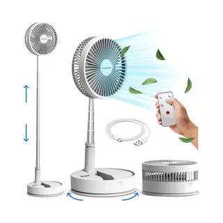 Vulpes Goods® Tech - Ventilator Pro - Draadloos Oplaadbaar - 4in1 Verstelbaar Ultra Stil 12dB - Premium White