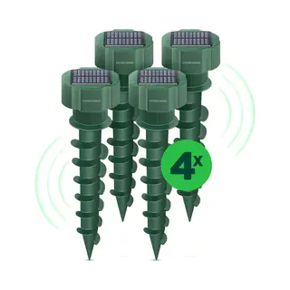 Vulpes Goods® Verjager - Mollenverjager - 4 Stuks - Muizenverjager - Mollenbestrijding - Werkt Op Zonne-energie - Waterdicht - Diervriendelijk - Pro