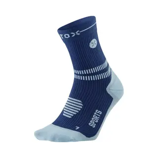 Stox Energy Socks Sportsokken Heren - Enkelsokken Donkerblauw / Lichtblauw - Compressie Sokken Sport - Maat M, 40-44 - 1 Paar