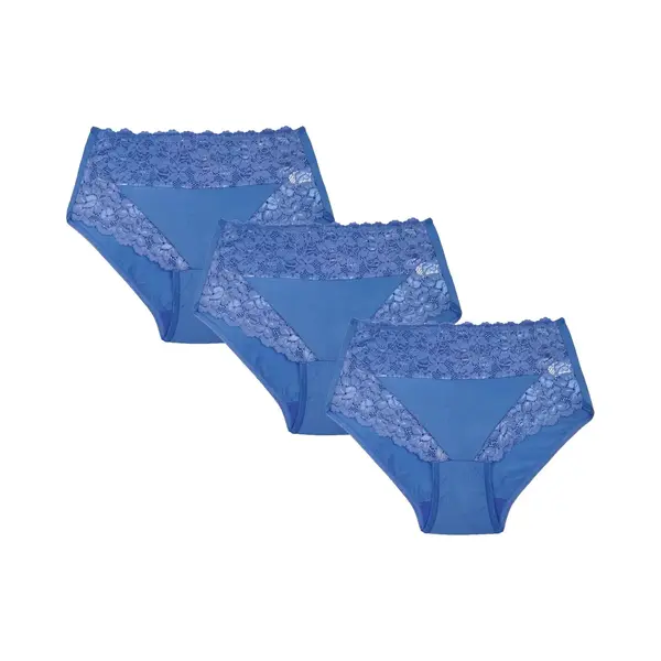 J&C 3-Pack Dames Tailleslips Met Kant H 805 Blue - Maat Xxl thumbnail