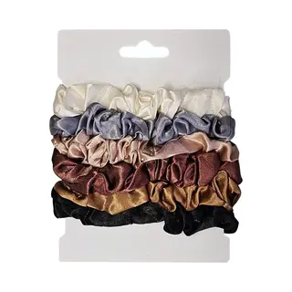 Fako Fashion - Haarelastiek - Scrunchie - Haarwokkel - Haarband - Soft & Silk - 6 Stuks