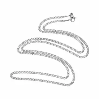 Fako Bijoux® - Schakelketting Staal - Cubaanse Schakel Ketting - Rvs - Gourmette - Cuban Link - 2.2mm - 60cm - Zilverkleurig