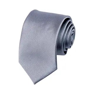 Fako Fashion - Brede Stropdas - Gestreept - Ribstructuur - 100% Zijde - Effen - 8cm - 145cm - Donkergrijs