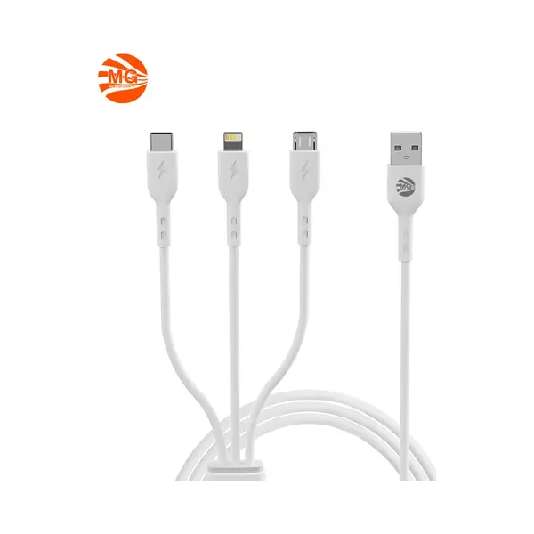 Mg Telecom Mg - Oplaadkabel 3 In 1 Wit - Lightning/Usb-C/MicroUSB - Geschikt Voor IPhone, IPad En Android Apparaten thumbnail