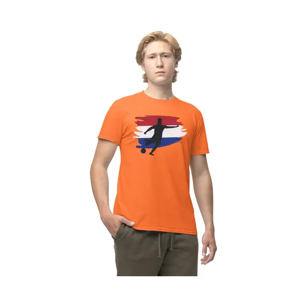 Starry Indigo Oranje Heren Crack Print T-Shirt - Nederlands Elftal Voetbal T-Shirt Met Korte Mouwen - Holland - Nederland – Ek-Wk-Olympische Spelen Maat Xxxl thumbnail