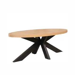 Lizzely Garden & Living Salontafel Ovaal Melamine Lichtbruin Denzel 120cm Ovale Bijzettafel Side Table