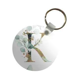 Sleutelhanger Rond - Letter K - Plastic Sleutelhangers - Keychain - Uitdeelcadeautjes - Cadeautje Eerste Letter Van Je Naam Telefoonhoesje
