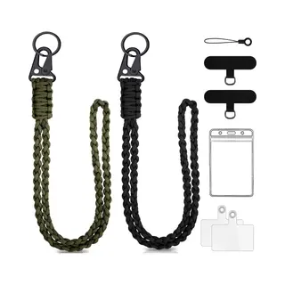 KeyAmor Paracord Heavy Duty Lanyard - Keycord Badgehouder - Musketonhaak Keykoord Sleutelhanger Met Sleutelringen - Universeel Telefoonkoord/Telefoonketting -